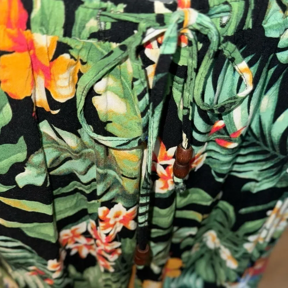 Christian Siriano Vibrant Tropical Print Palazzo Wide-Leg Pants Size Small - Picture 3 of 10